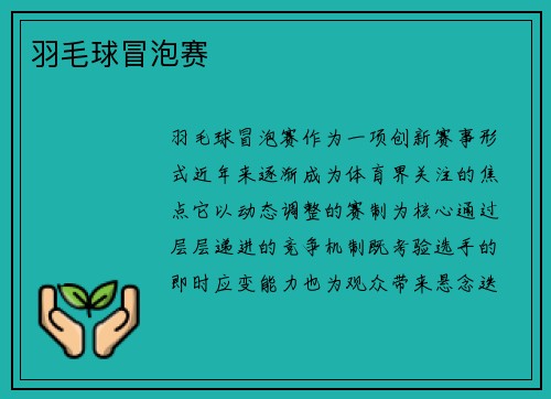 羽毛球冒泡赛
